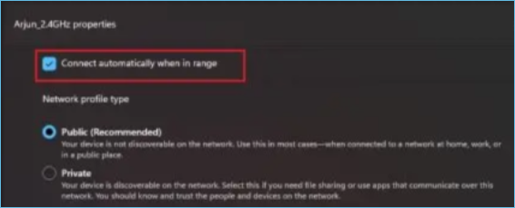 自動接続を有効にする