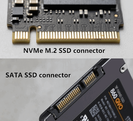 NVMe M.2 SSDコネクター、SATA SSDコネクター