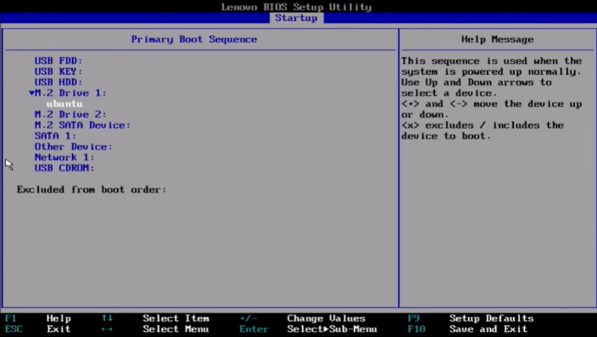 BIOSからSSDを安全に消去2