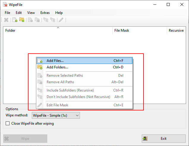 wipefileでHDDを安全消去ステップ1