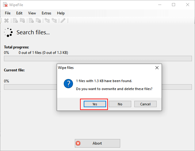wipefileでHDDを安全消去ステップ3