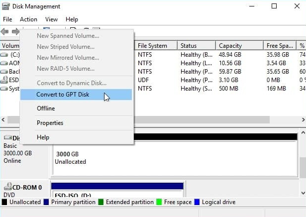 GPTディスクに変換