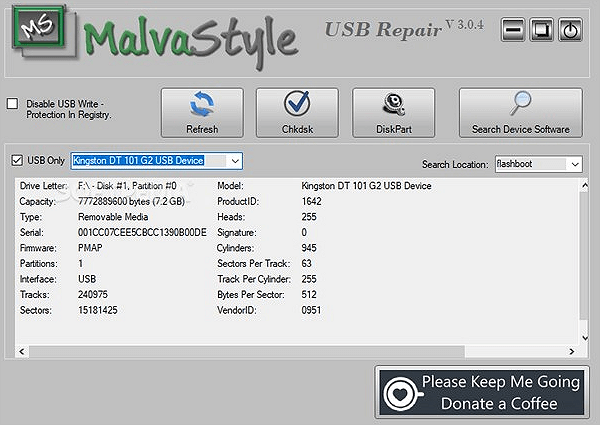 MalvaStyle USB Disk Repair