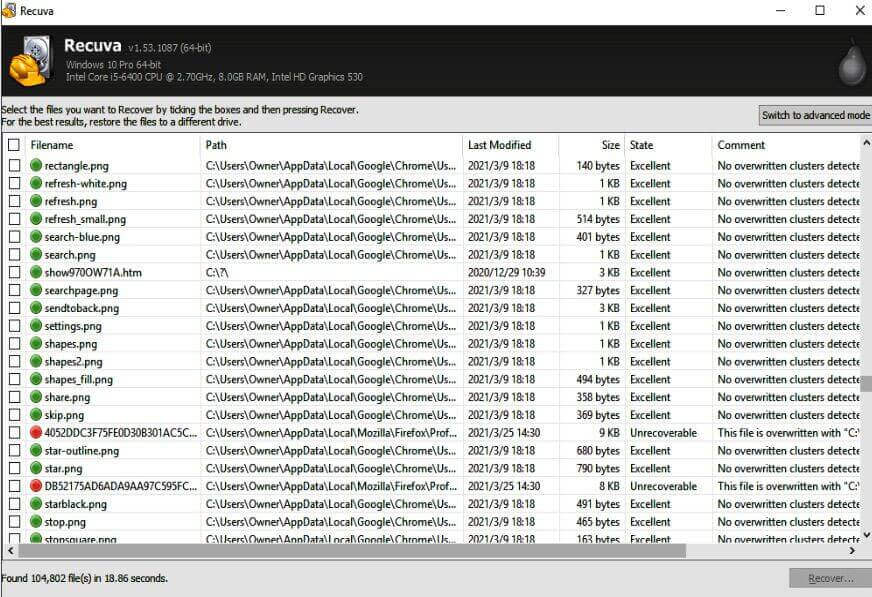 データ復旧ソフトrecuva