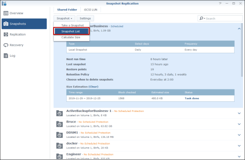 SynologyスナップショットとBtrfsを削除