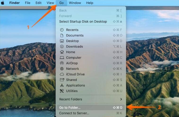 Goボタンをクリックし、Macのフォルダを開く