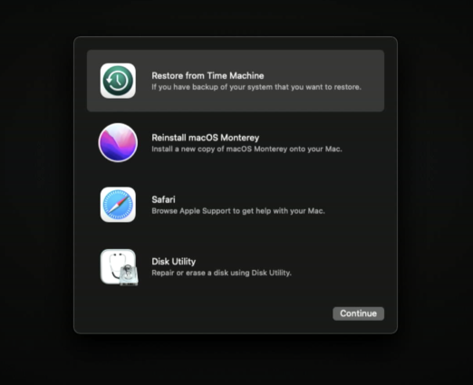 Time Machineから復元