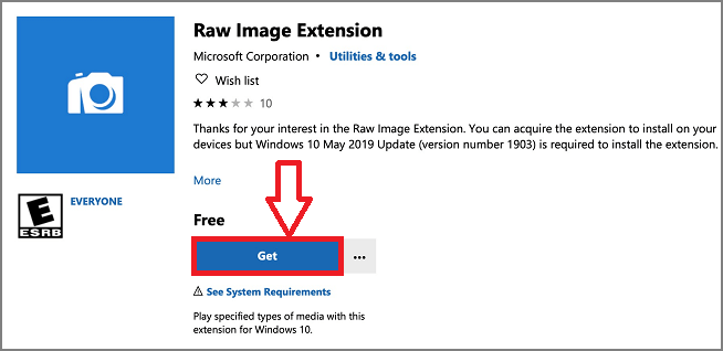 raw image extension