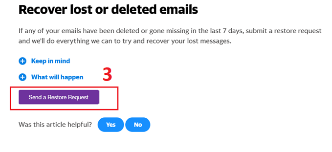 Yahooによって、削除したメールを復元1