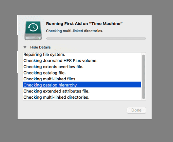 Time Machineの破損を修正する