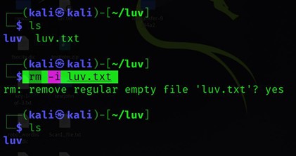 rm-iを使ってファイルを削除します