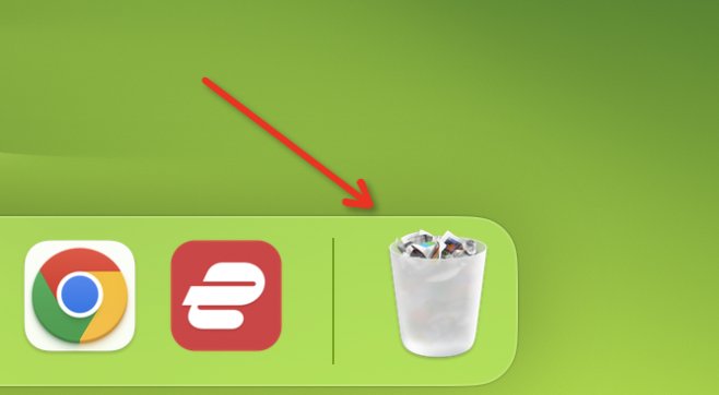 デスクトップ上のゴミ箱アイコン(🗑️)をクリックして、Macのゴミ箱を開くこともできます。