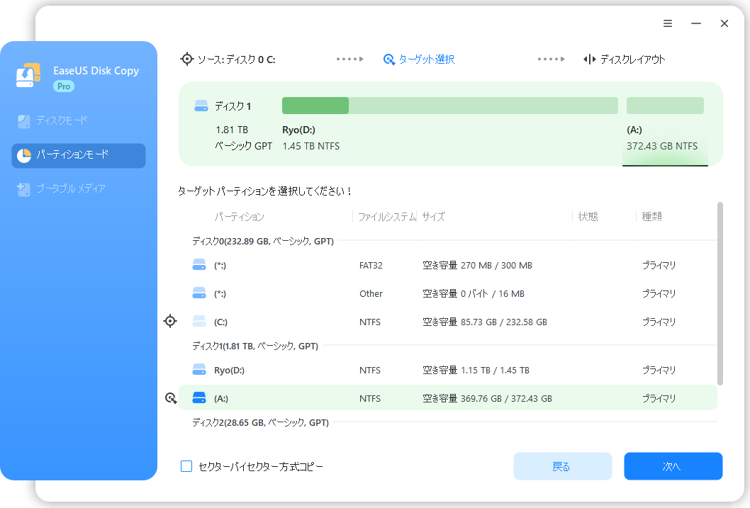 起動ドライブをクローンする方法 - EaseUS