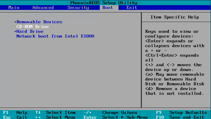 Boot PriorityまたはBoot Order
