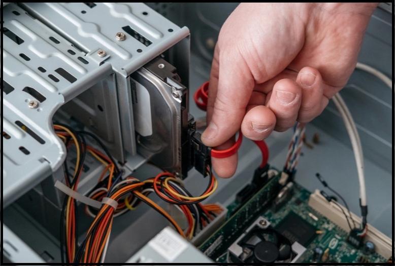 SSDを取り出し、ケーブルまたはコネクタに接続