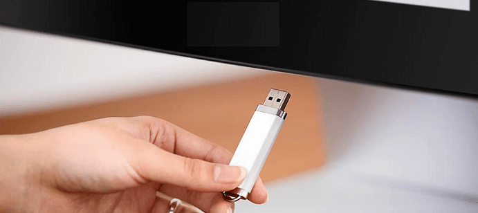 USBをコンピュータに挿入し、そこから起動する。