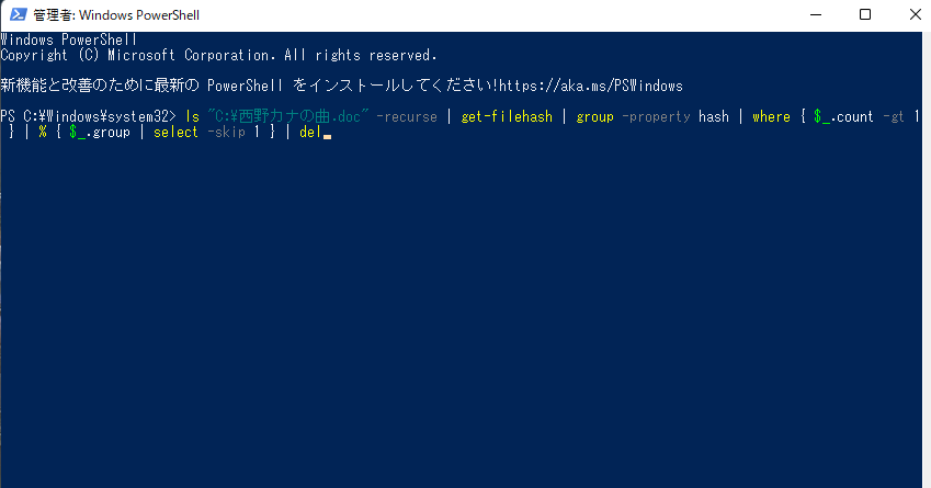 重複ファイルを削除
