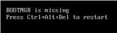 「BOOTMGR is Missing」エラーメッセージ