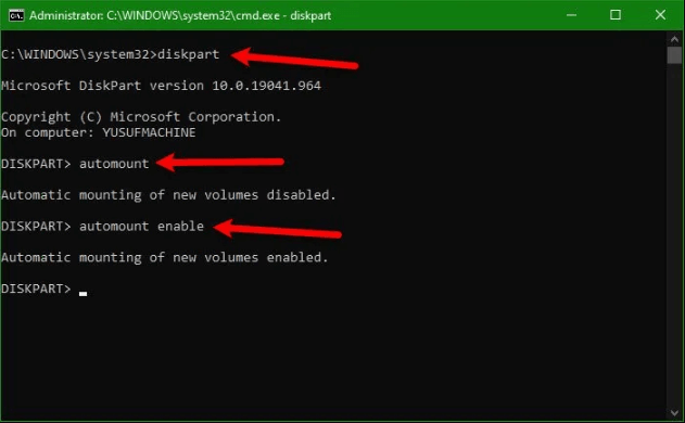自動マウントを有効にする