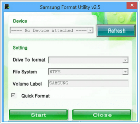 Samsung Format Utility v2.5を使用して、Samsung SDカードをフォーマットする