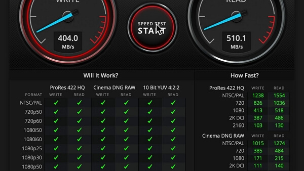 Blackmagic Disk Speed Test