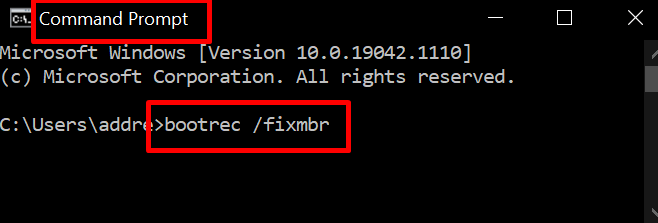FIXMBRと入力する