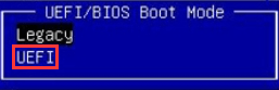 「UEFI」を選択します。