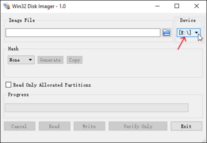「Device」オプション