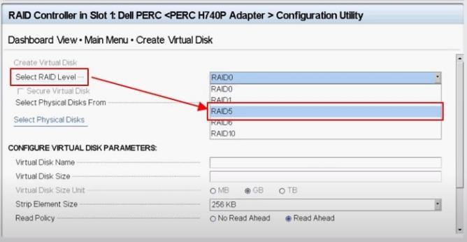 「RAID 5」を選択します。