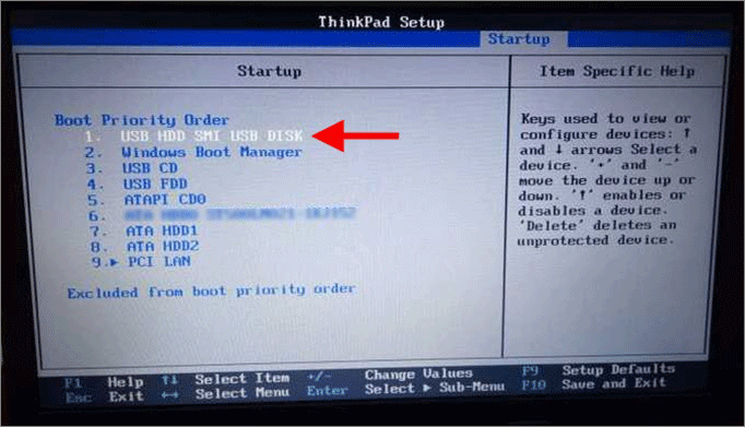 BIOS設定でブートディスクをSSDに変更