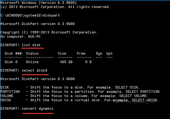 のコマンド ラインを入力する