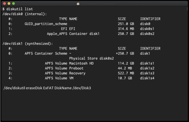 ターミナルコマンドを使用してPS4用の外付けハードディスクをフォーマットする