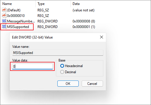 MSISupportedの値を変更