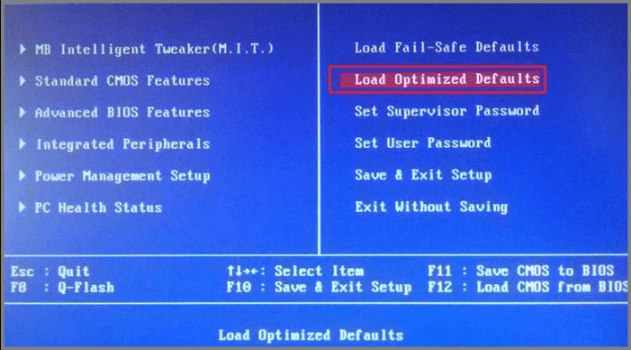 「Load Optional Defaults」オプションを選択し、処理を進む
