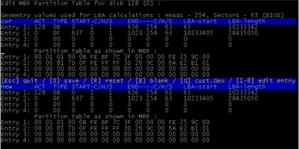 MBRtoolを使用する