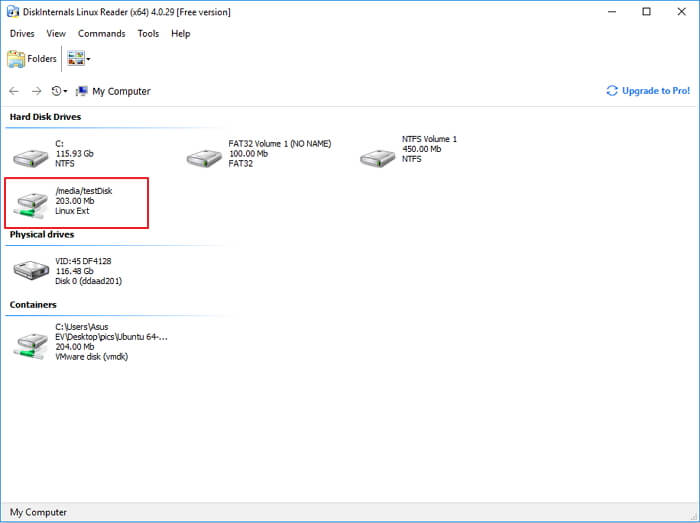 EXT4パーティションを見つけます