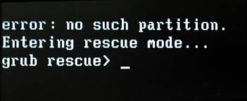 「no such partition. grub rescue」エラー