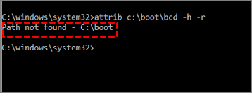 「Path not found C:\boot」