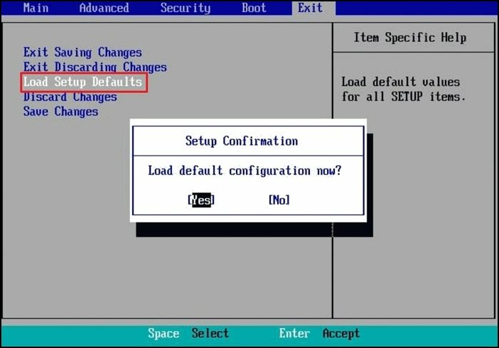 BIOS設定のリセット