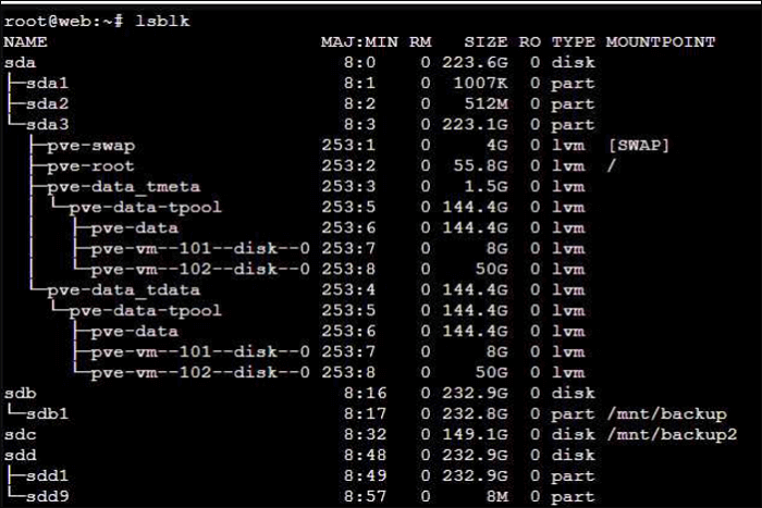 コマンド実行-lsblk