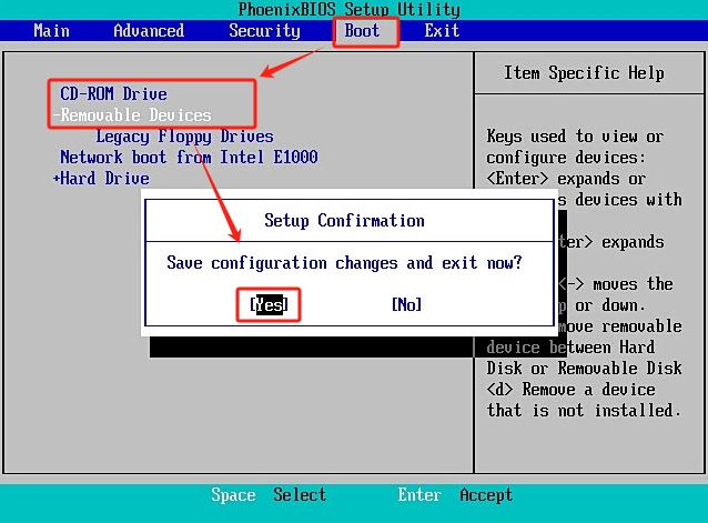 BIOS画面で起動順位を変更する