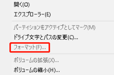 フォーマットオプションのグレーアウト