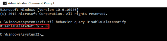 SSDでTrimが有効になっているか確認する
