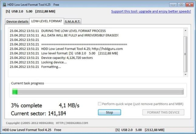 「FORMAT THIS DEVICE(このデバイスをフォーマット)」をクリックします