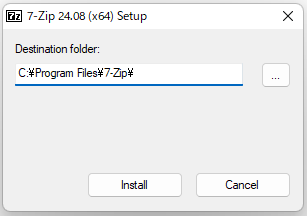 7-zipセットアップ