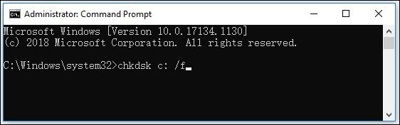 chkdsk C:/f /r /x