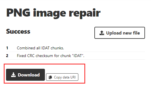 修復されたPNGファイルをダウンロード