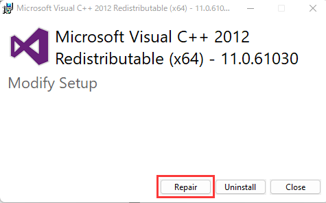 Microsoft Visual C++ プログラムをアンインストール