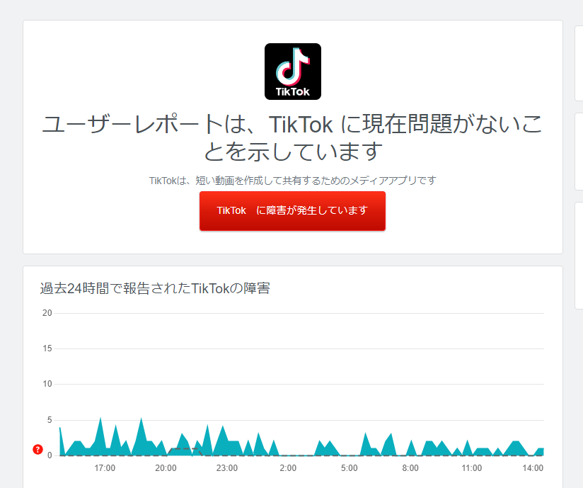 TikTokのサーバー状況