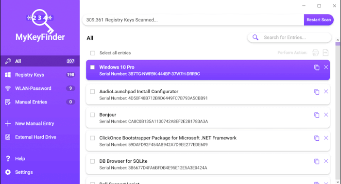 Abelssoft MyKeyFinderでWindowsプロダクトキーを確認